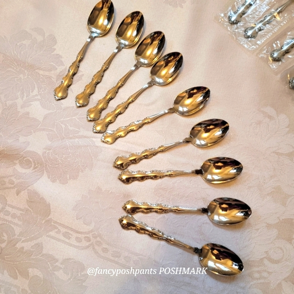 rare!ONEIDA Mozart lot of 9 teaspoons stainless steel high quality luxury